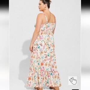 Torrid Maxi washable gauze lace inset dress